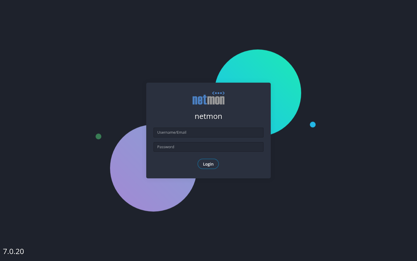 The Netmon sign-in page with username and password fields